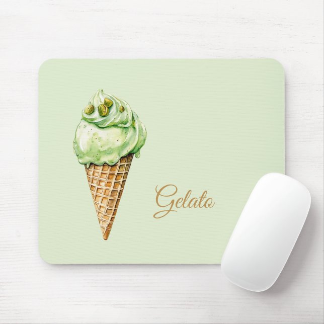 Mint Ice Cream Gelato Birthday  Mouse Pad (With Mouse)