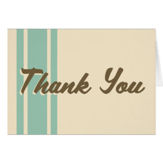 Mint Ice Cream Striped Retro Thank You Note Card