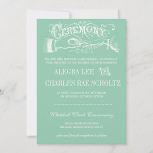 Mint Jade Typography Chalkboard Any colour Invitation