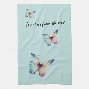 Mint Joy Rises from the Soul Butterfly Tea Towel