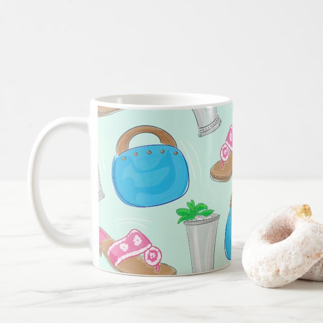 Mint Julep Bermuda Bag Sandals Derby Preppy Coffee Mug (With Donut)