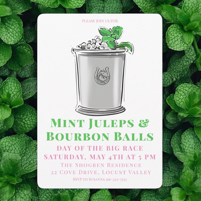 Mint Julep Bourbon Balls Horse Race Derby Party Invitation (Creator Uploaded)