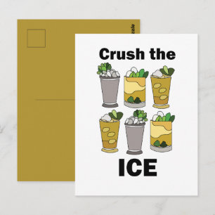 Mint Julep Cocktail Crush The Ice Funny Postcard