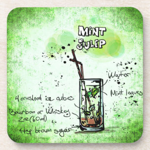 Mint Julep Drink Recipe Coaster