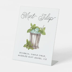 Mint Julep Horse Race Derby Custom Cocktail Pedestal Sign