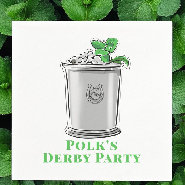 Mint Julep Horseshoe Horse Race Derby Party Napkin (Creator Uploaded)