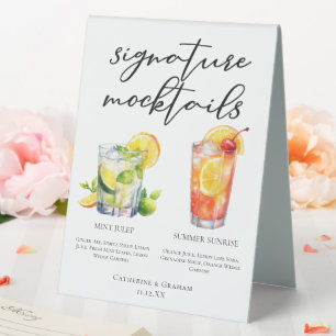 Mint Julep Summer Sunrise Wedding Mocktails Menu