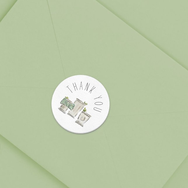 Mint Julep Thank You Classic Round Sticker (Creator Uploaded)