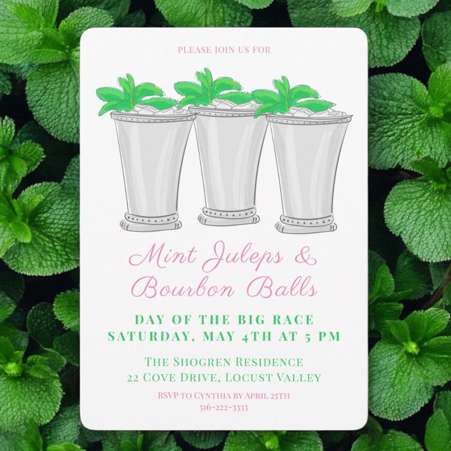 Mint Juleps Bourbon Balls Horse Race Derby Day Invitation (Creator Uploaded)