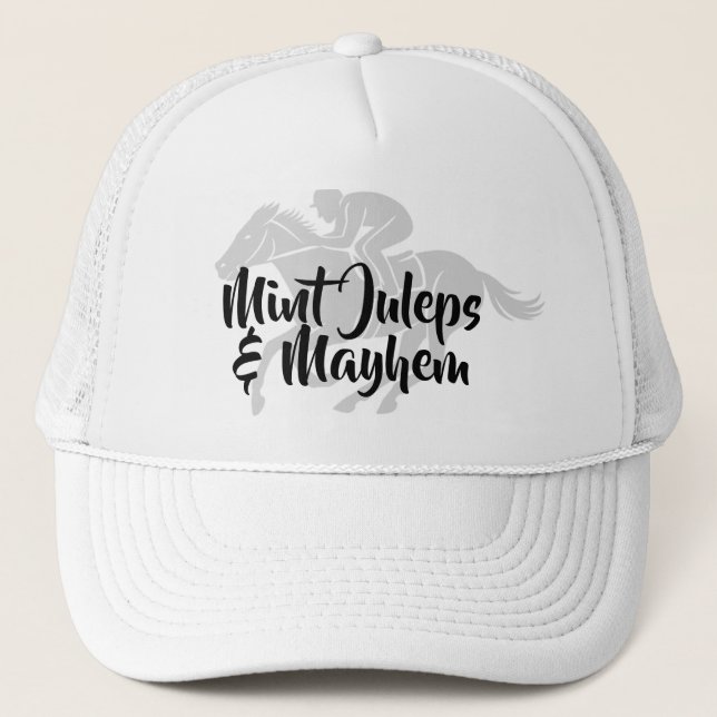 Mint Juleps & Mayhem Trucker Hat (Front)