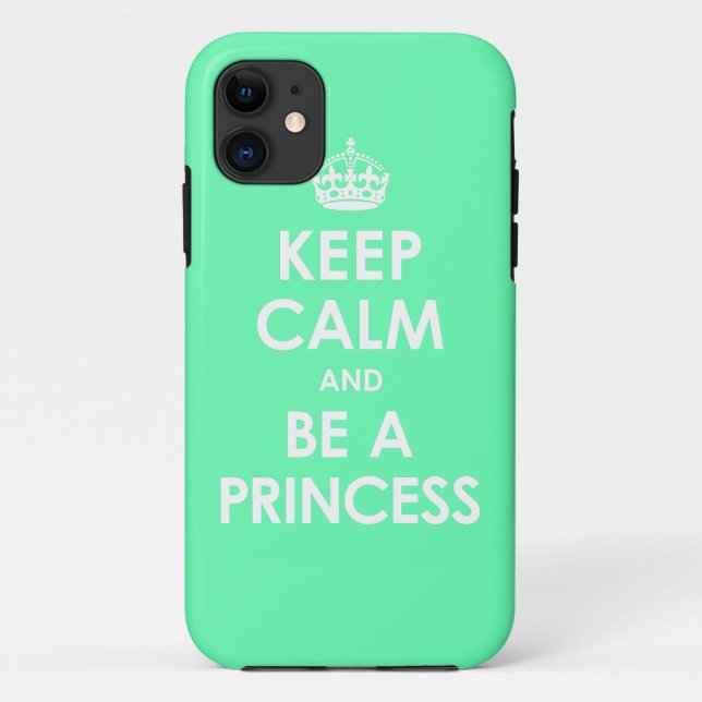 Mint Keep Calm & Be a Princess iPhone 5 Case (Back)