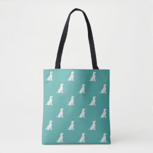 Mint Labrador Retriever Dog Pattern  Tote Bag