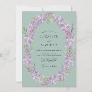 Mint Lavender Botanical Romance Wedding Invitation