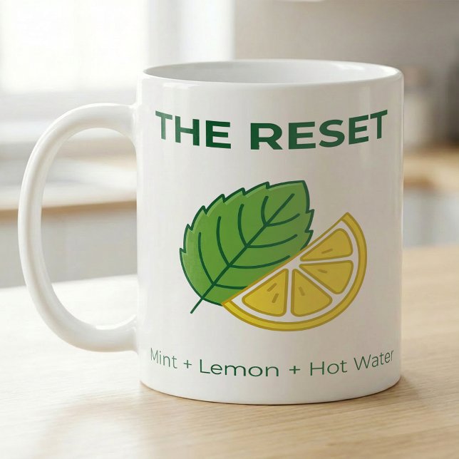 Mint Lemon and Hot Water Reset Recipe Tea Coffee Mug (Creator Uploaded)