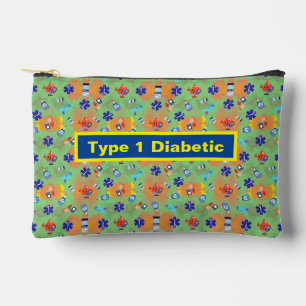 Mint Lemonade Type 1 Diabetic Print Accessory Pouch