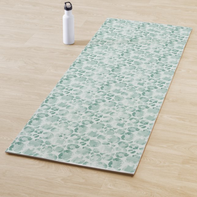 Mint Leopard Print Yoga Mat (In Situ)