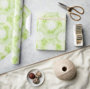 Mint Lime Green Tie Dye Birthday Wrapping Paper
