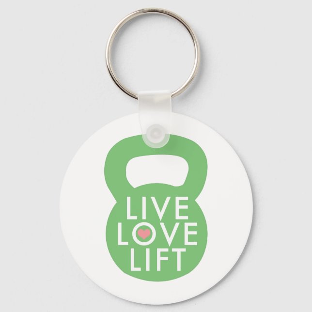 Mint "Live Love Lift" Key Ring (Front)