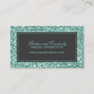 Mint Look Glitter Business Card