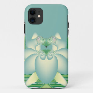 Mint Lotus Art Deco Fractal Flower Art iPhone 11 Case