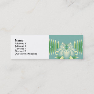 Mint Lotus Art Deco Fractal Flower Art Mini Business Card