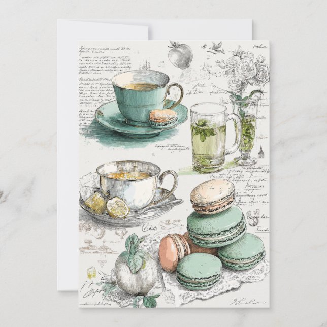 Mint & Macarons | Minty Fresh Invitation (Front)