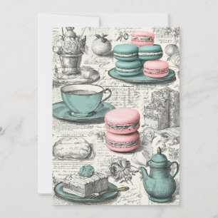 Mint & Macarons   Pastel Delight Invitation