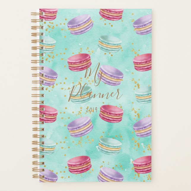 Mint Macaroon Cookies Delicate Confetti Planner (Front)