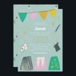 Mint Magic Show Bar Bat Mitzvah Invitation<br><div class="desc">Delight your guests with a show-stopping Magic Show theme. This playful design features hand-drawn illustrations full of fun and eye-catching magic atop a beautiful mint background! Customise with your own party details and round out the party with the full Magic Show party supply suite.</div>
