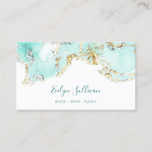 mint marbling design business card