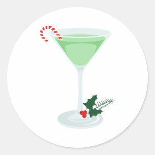 Mint Martini Classic Round Sticker