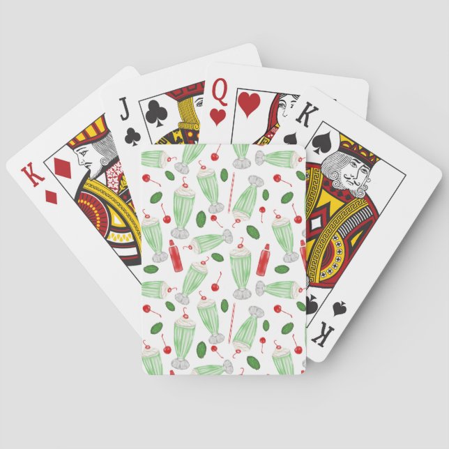 Mint Milkshake Toss Playing Cards (Back)