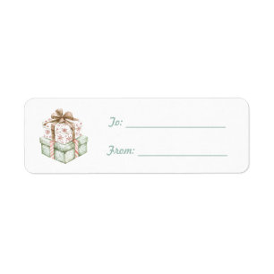Mint Mocha Brown Gifts Christmas  Return Address Label