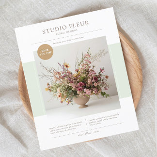 Mint | Modern Photo Floral Business Marketing Flyer