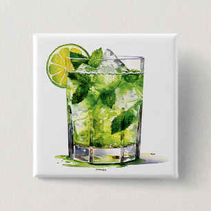 Mint Mojito With Lime 15 Cm Square Badge