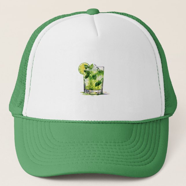 Mint Mojito With Lime Trucker Hat (Front)