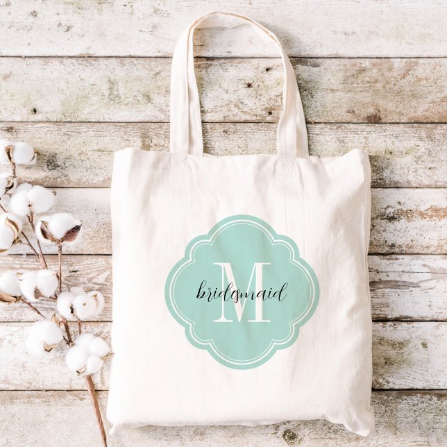 Mint Monogram Bridesmaid Tote Bag (Creator Uploaded)