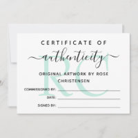 Mint Monogram Larger Certificate of Authenticity