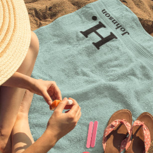 Mint Monogrammed Bath Towel Set