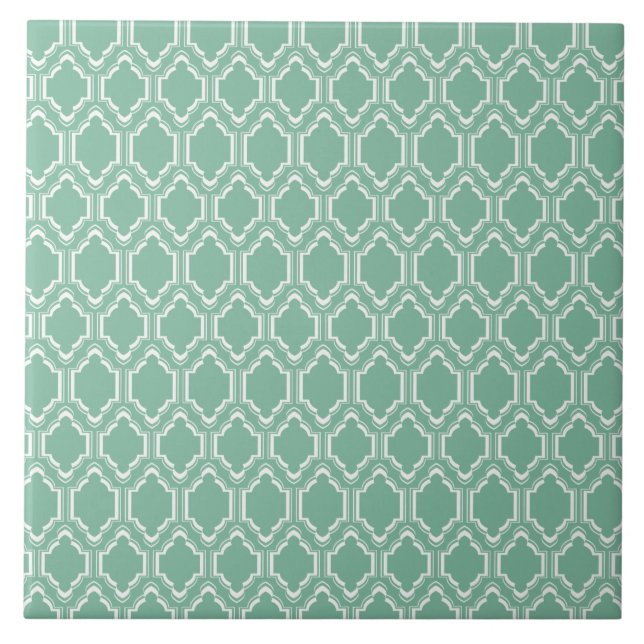 Mint Moroccan Pattern Tile (Front)