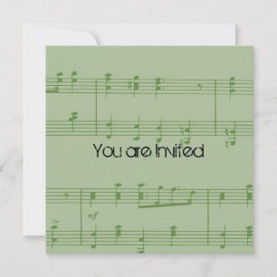 Mint Music Sheet Baby Shower Invitation