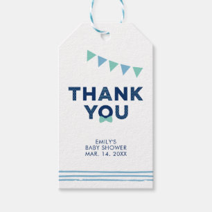 Mint & Navy Modern Baby Shower Favour Thank You Gift Tags