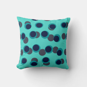Mint & Navy Retro Orbit Cushion