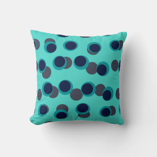 Mint & Navy Retro Orbit Cushion