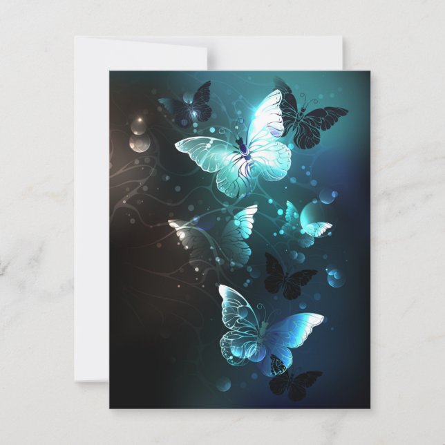 Mint Night Butterflies Announcement (Front)