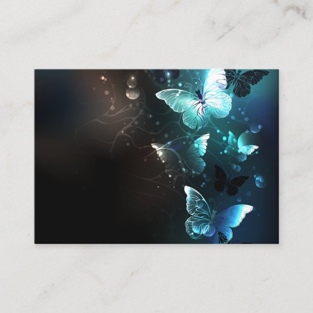 Mint Night Butterflies Appointment Card (Front)