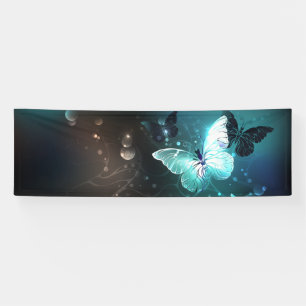 Mint Night Butterflies Banner
