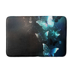 Mint Night Butterflies Bath Mat