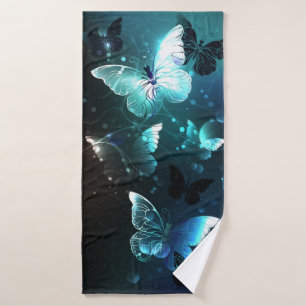 Mint Night Butterflies Bath Towel