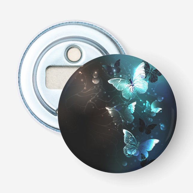 Mint Night Butterflies Bottle Opener (Front)